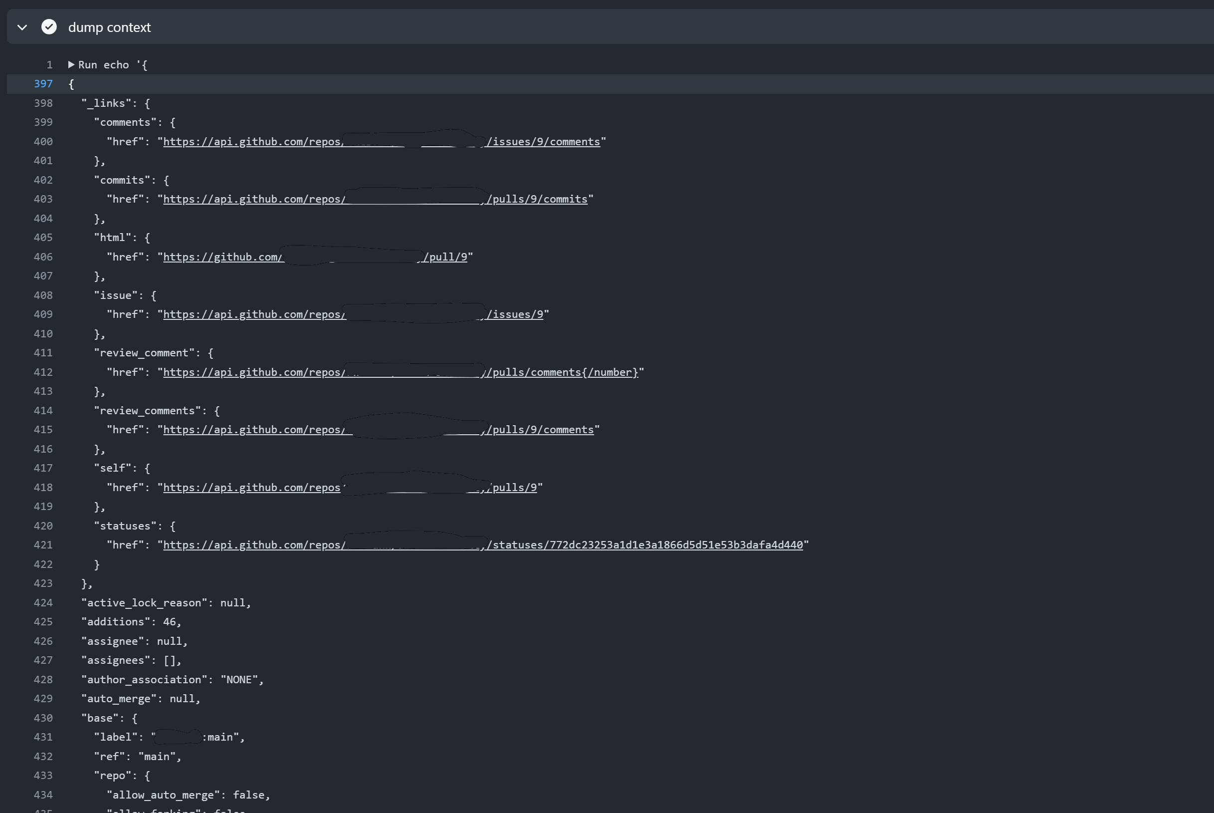 Show the pull request info 