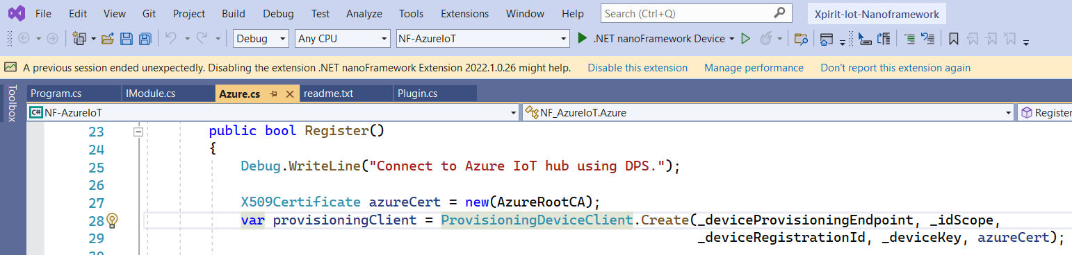 Visual Studio recovered
