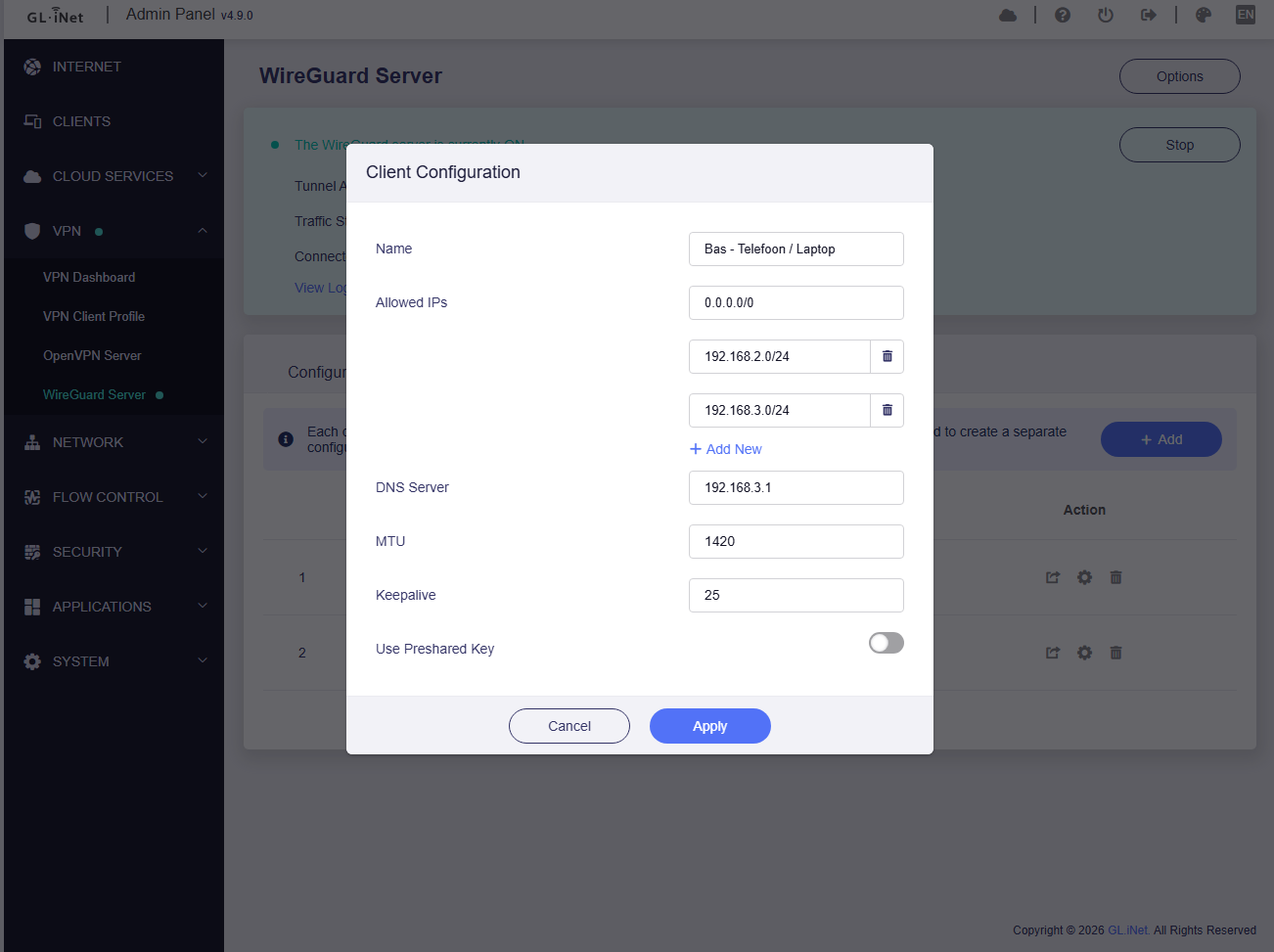 client profile
